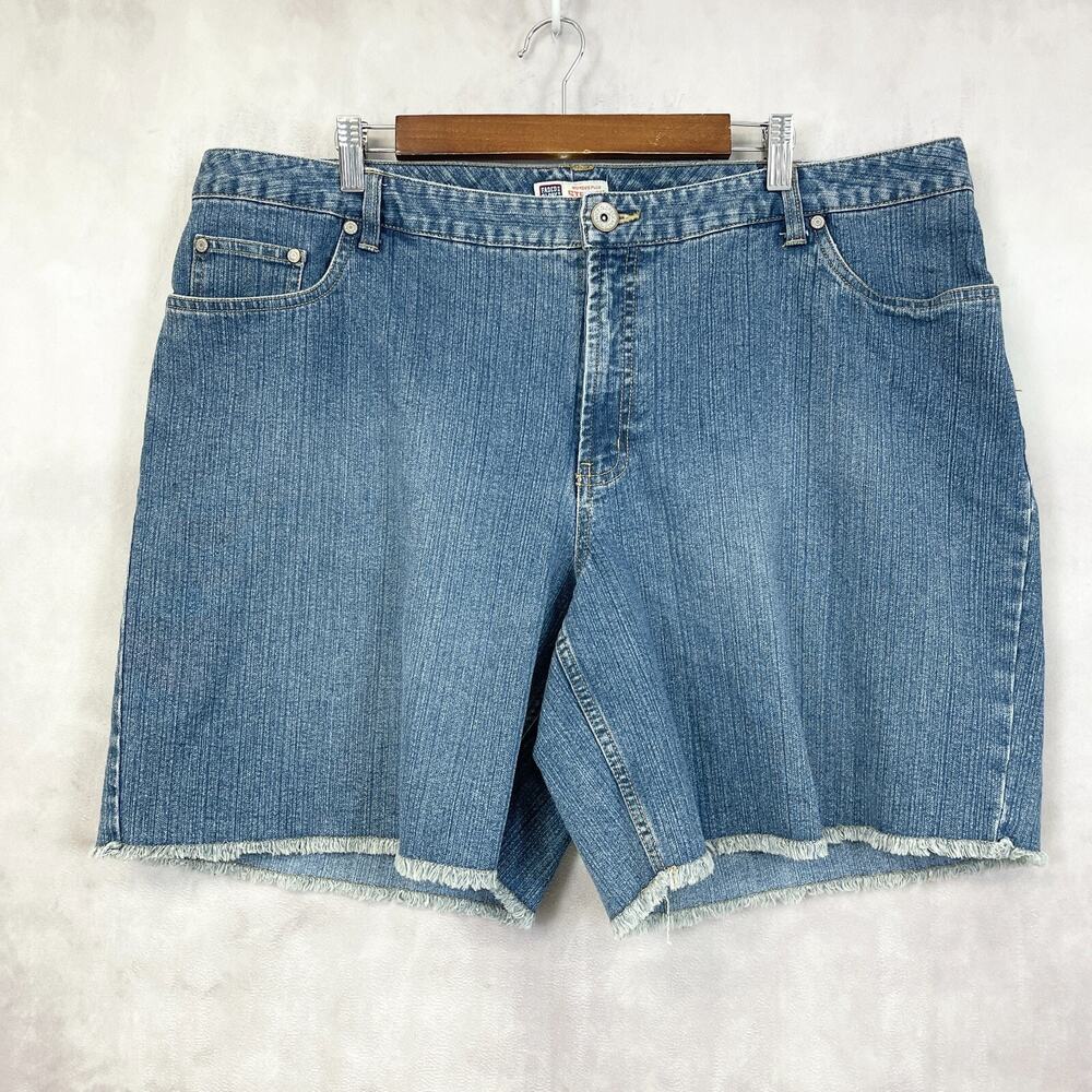 Faded Glory Womens Denim Shorts Size 22W Cutoff Stretch Western Boho Summer Vaca